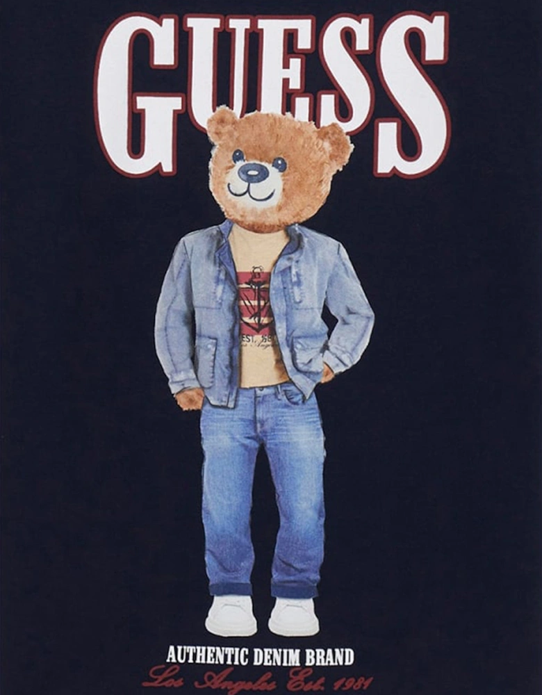 Boys Bear T-Shirt in Navy