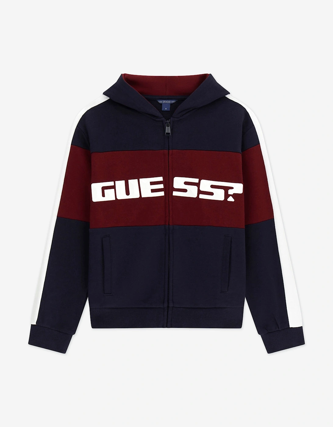 Boys Logo Zip Up Top in Navy, 5 of 4