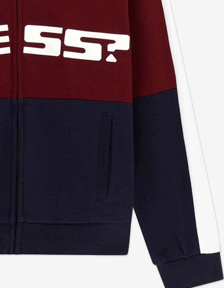 Boys Logo Zip Up Top in Navy