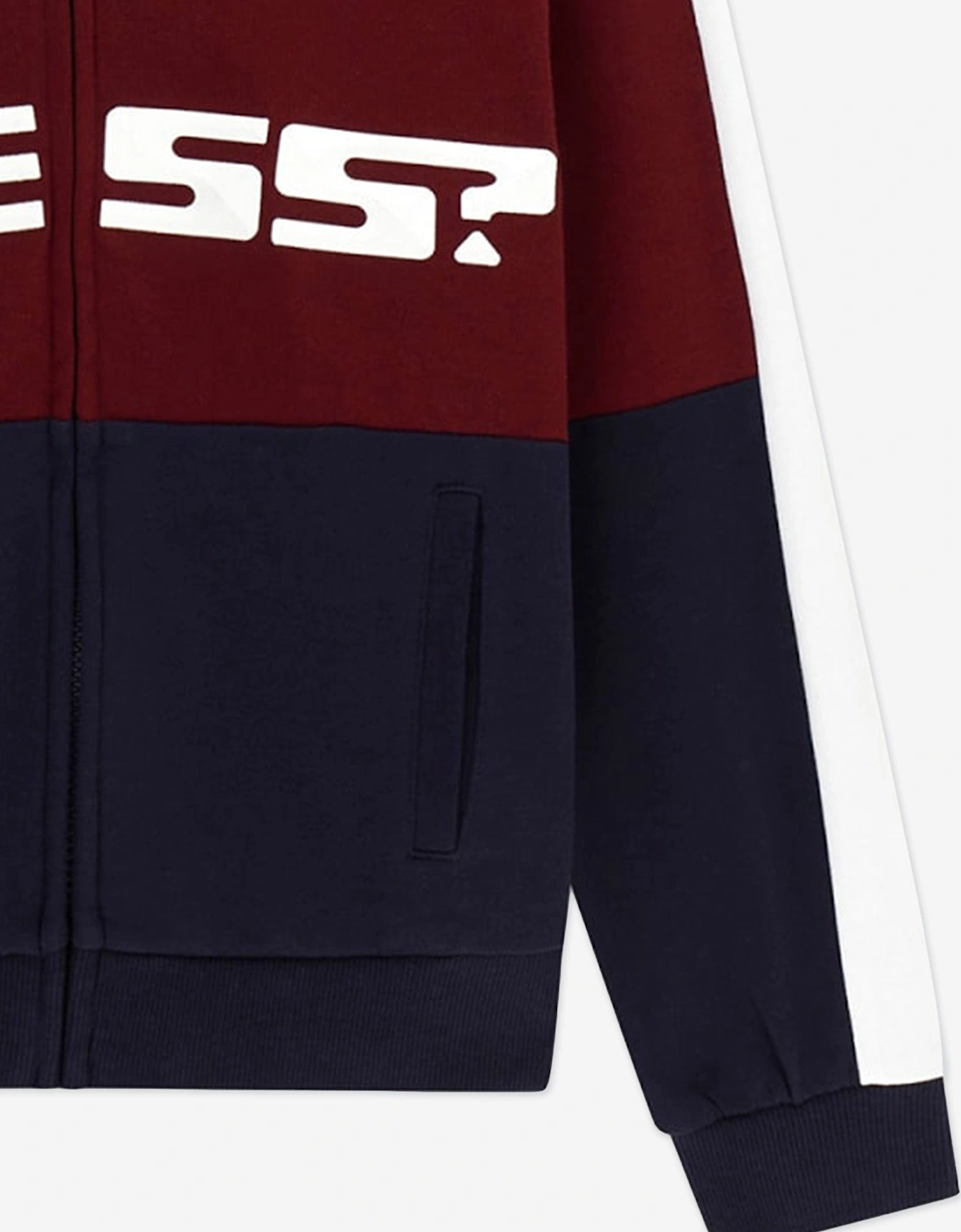 Boys Logo Zip Up Top in Navy