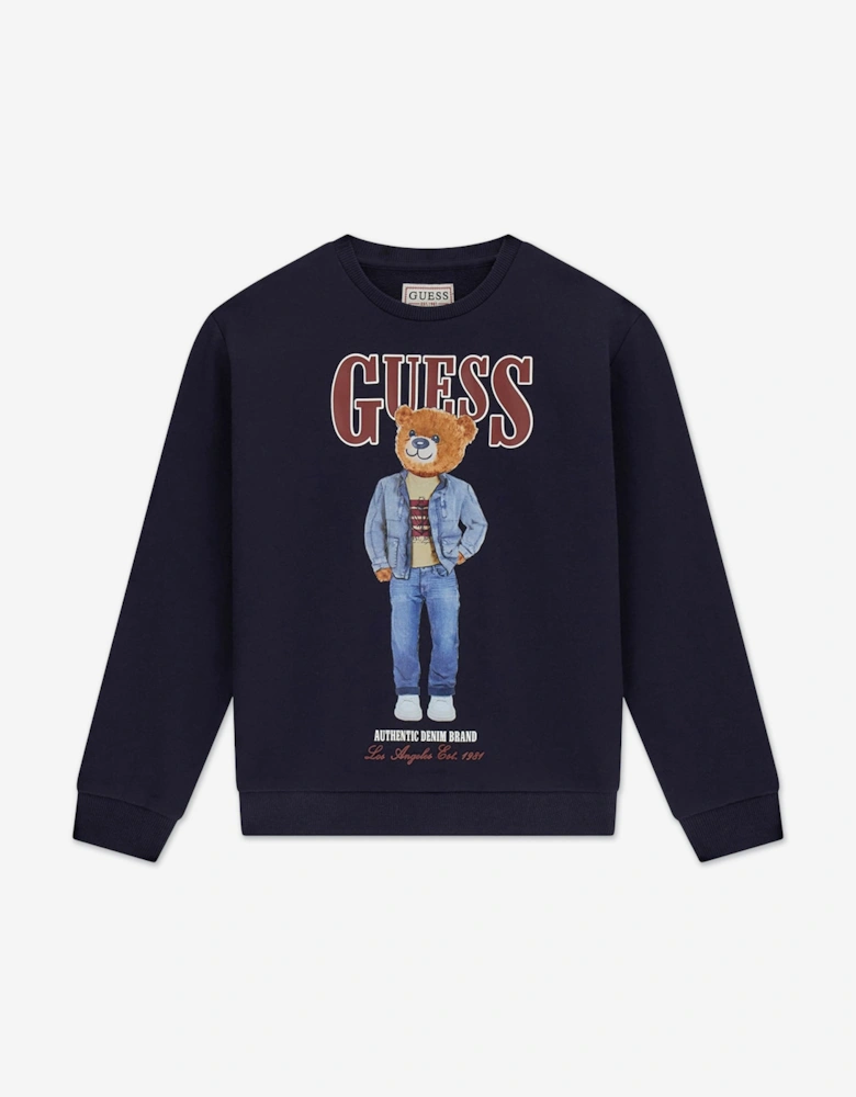 Kids Bear Logo Sweatshirt in Navy