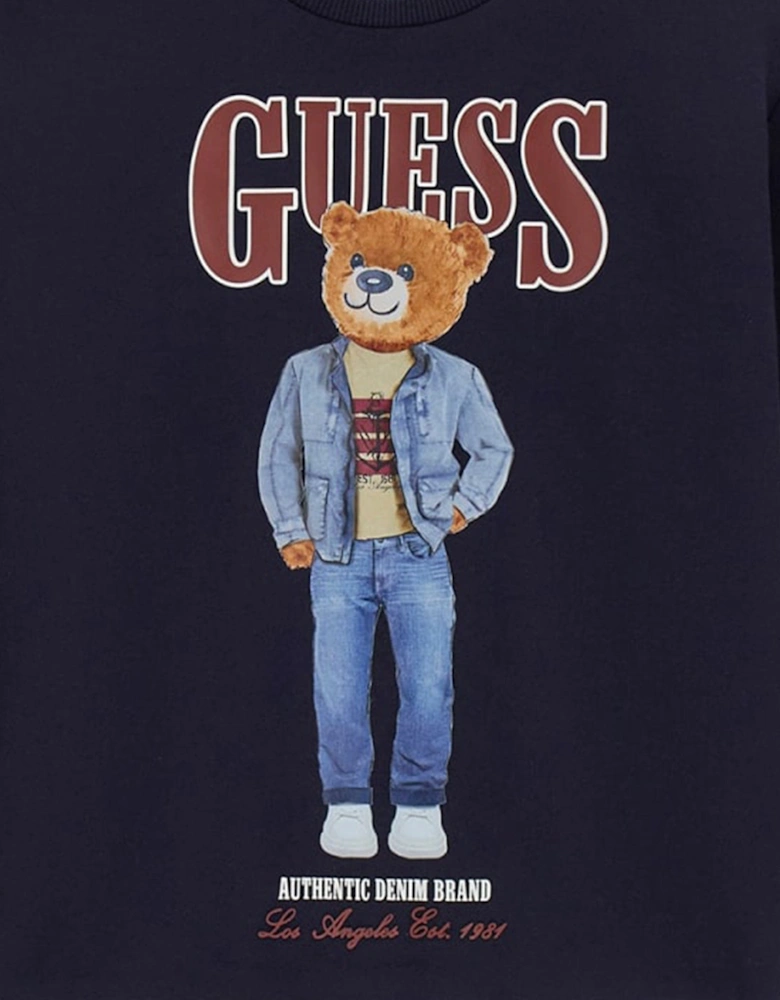 Kids Bear Logo Sweatshirt in Navy