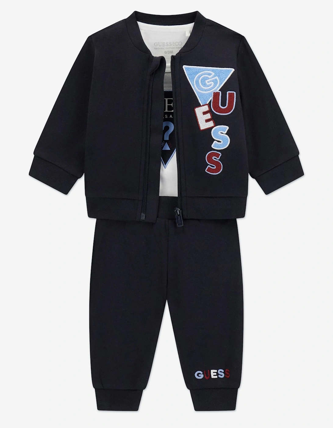 Baby Boys 3 Piece Tracksuit Set in Navy, 7 of 6