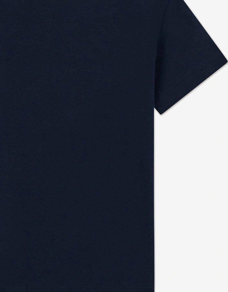 Boys Bear Logo T-Shirt in Navy