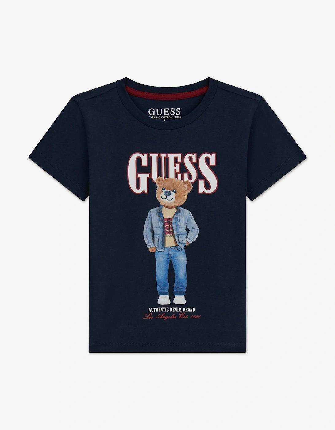Boys Bear Logo T-Shirt in Navy, 5 of 4