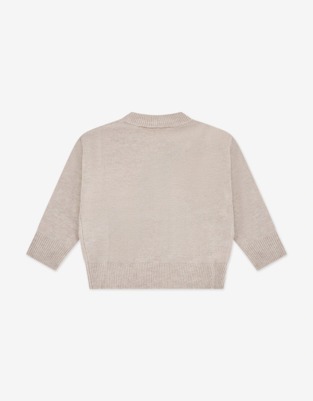 Kids Monogram Emblem Fluffy Knit Jumper in Beige