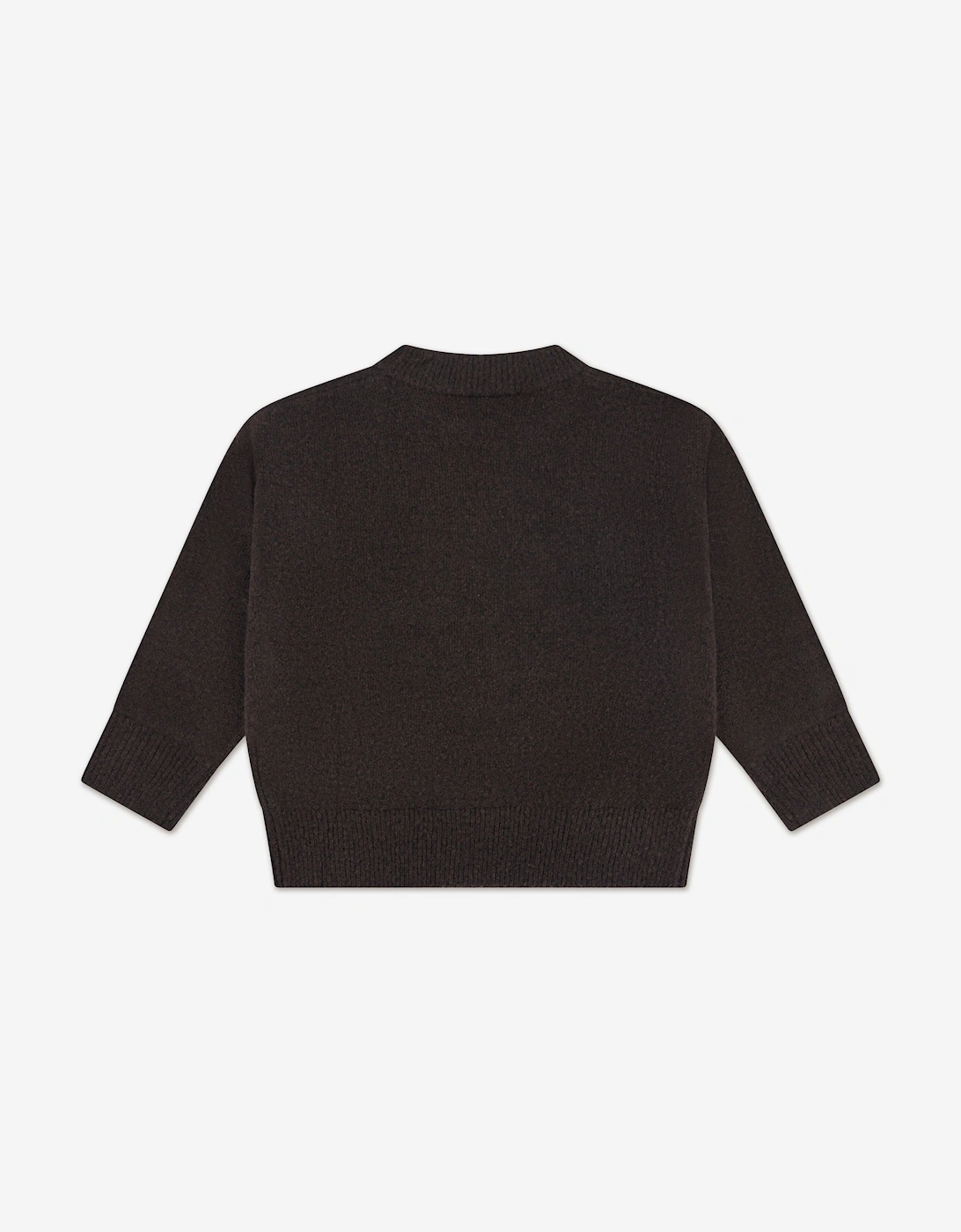 Kids Monogram Emblem Fluffy Knit Jumper in Brown