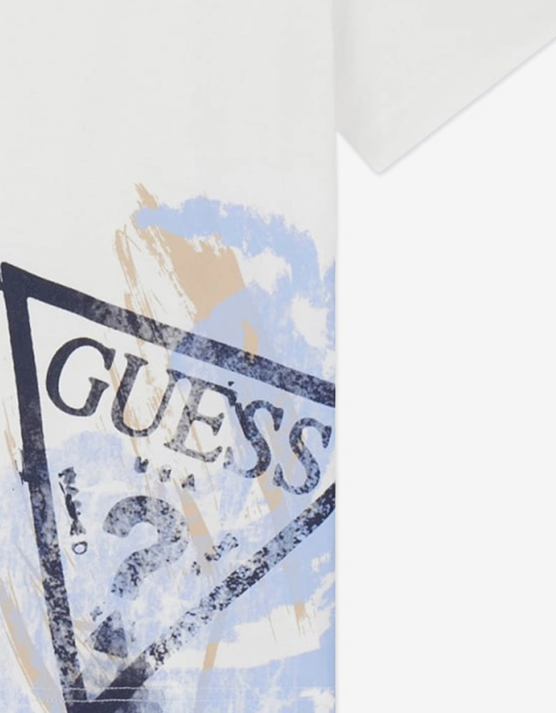 Boys Logo Print T-Shirt in White