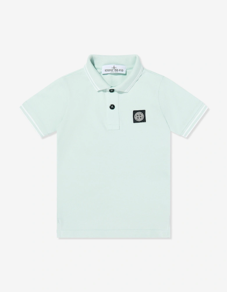 Boys Compass Patch Polo Shirt in Blue
