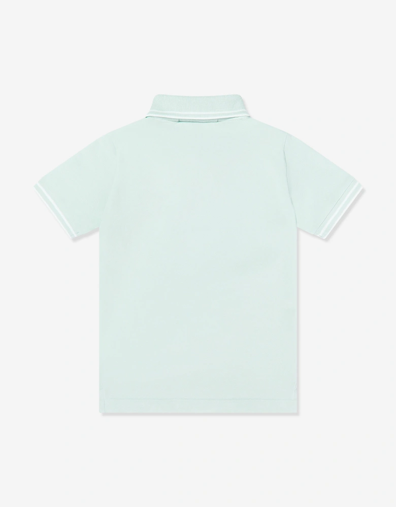 Boys Compass Patch Polo Shirt in Blue