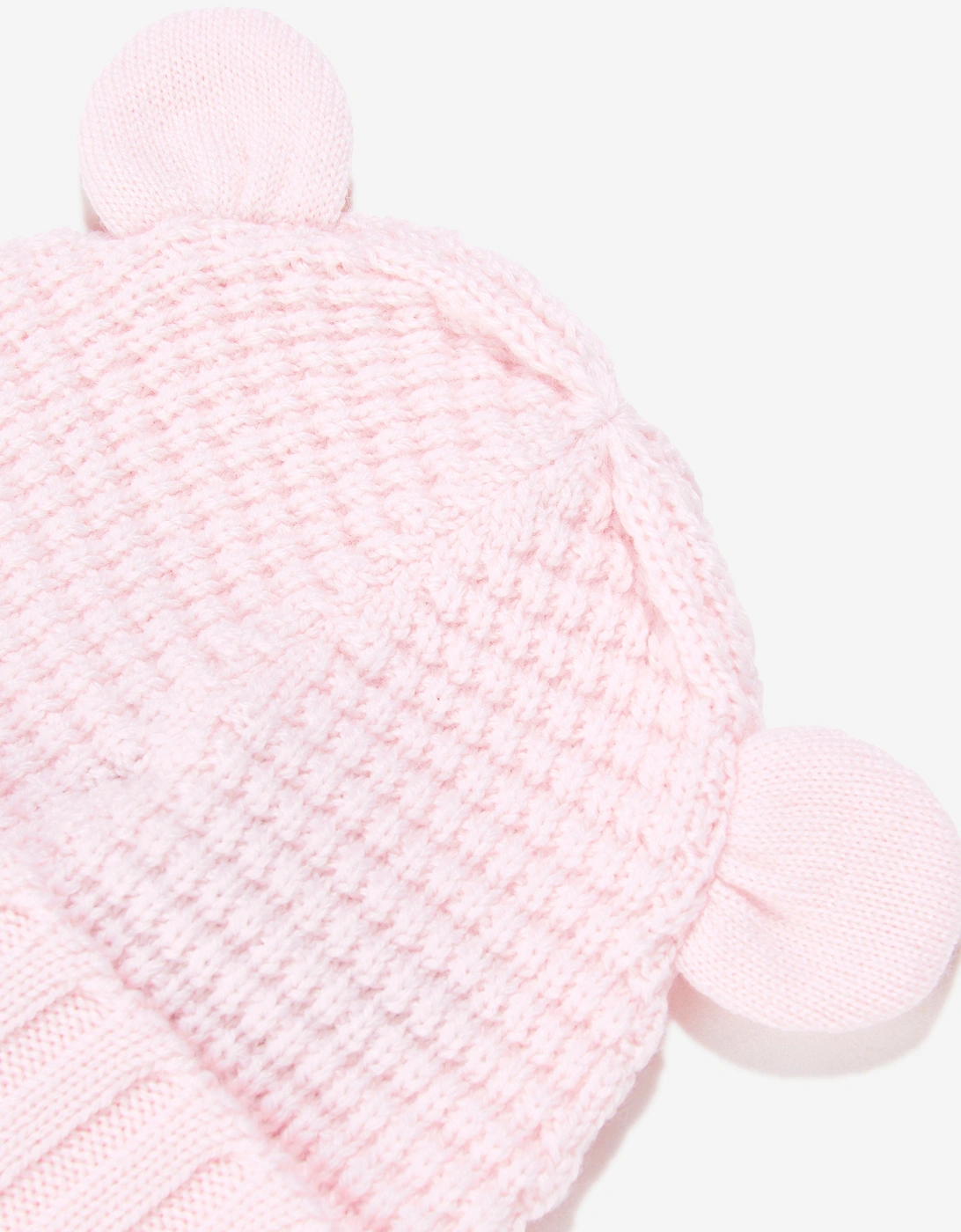 Enfant Baby Girls Wool Beanie Hat with Ears in Pink