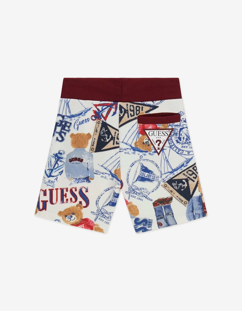 Boys Nautical Bear Shorts in Multicolour
