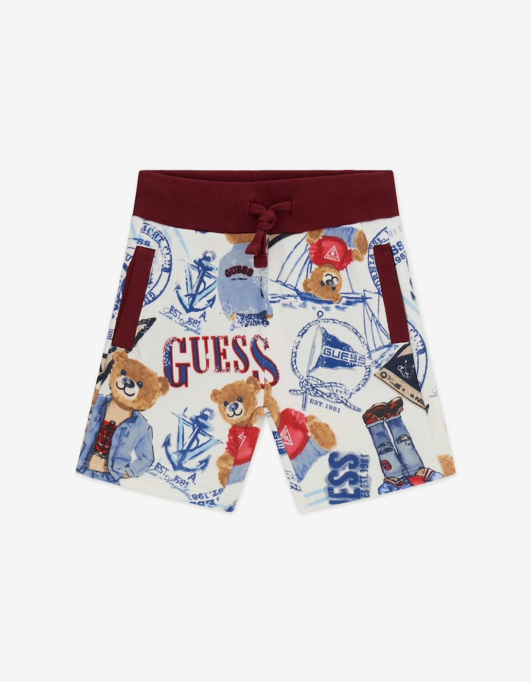 Boys Nautical Bear Shorts in Multicolour, 5 of 4