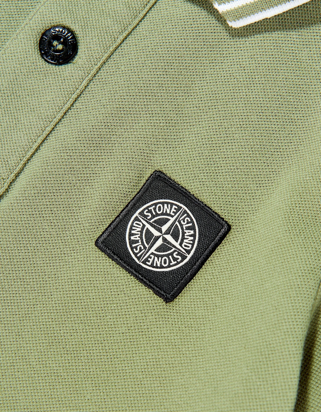 Boys Compass Patch Polo Shirt in Green