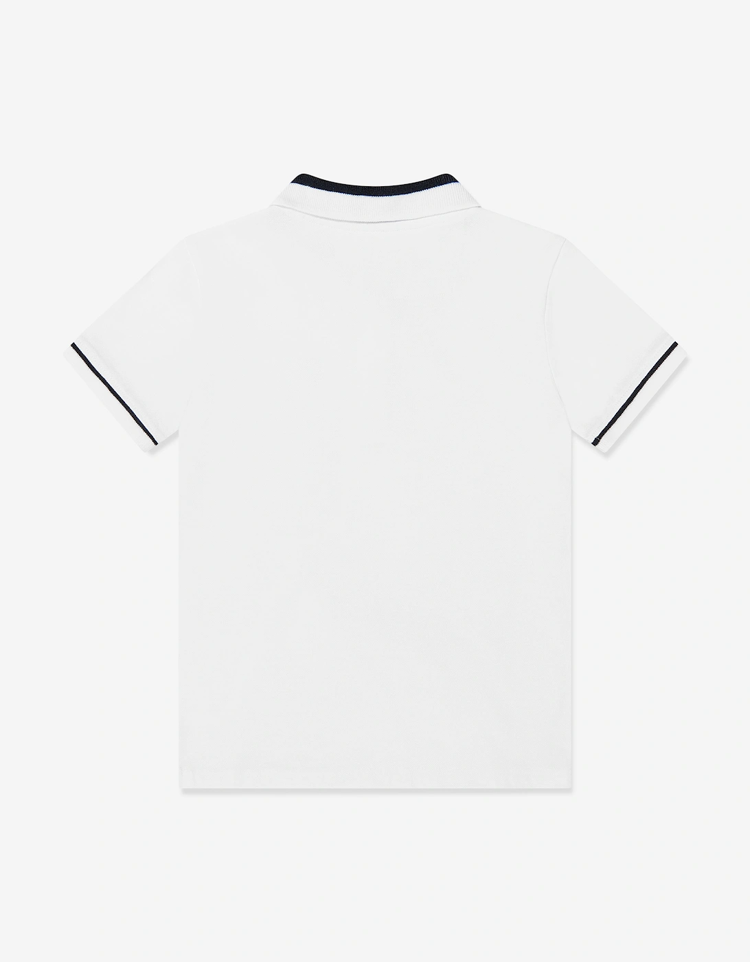 Boys Bear Polo Shirt in White
