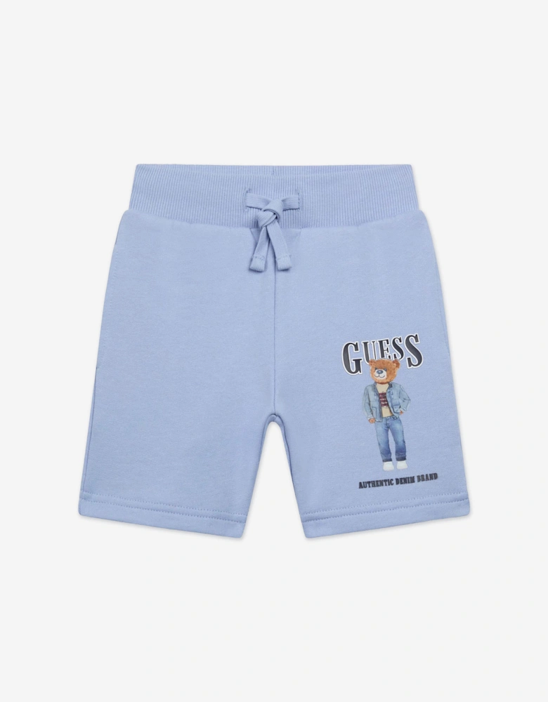 Boys Bear Logo Shorts in Blue