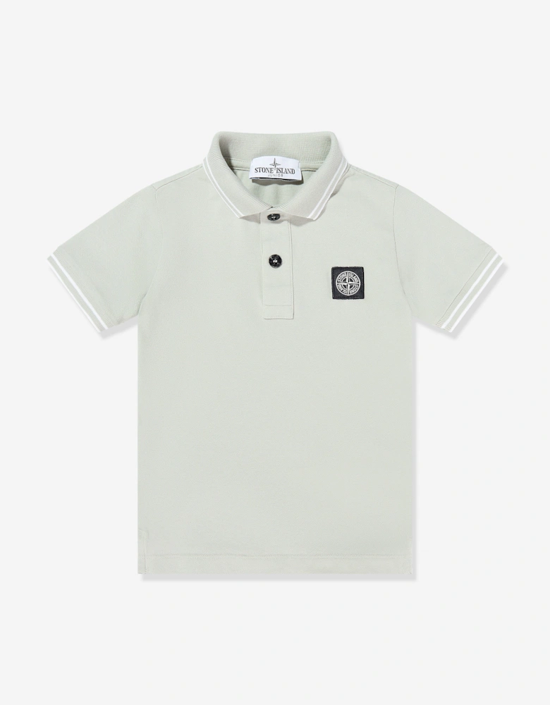 Boys Compass Patch Polo Shirt in Grey