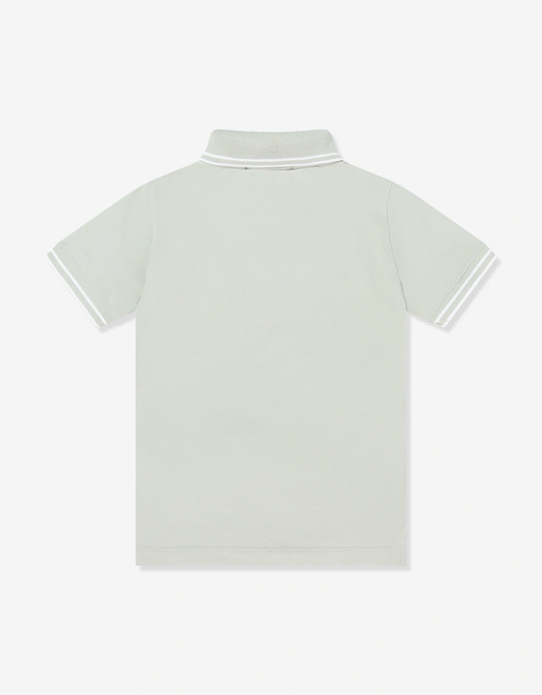 Boys Compass Patch Polo Shirt in Grey