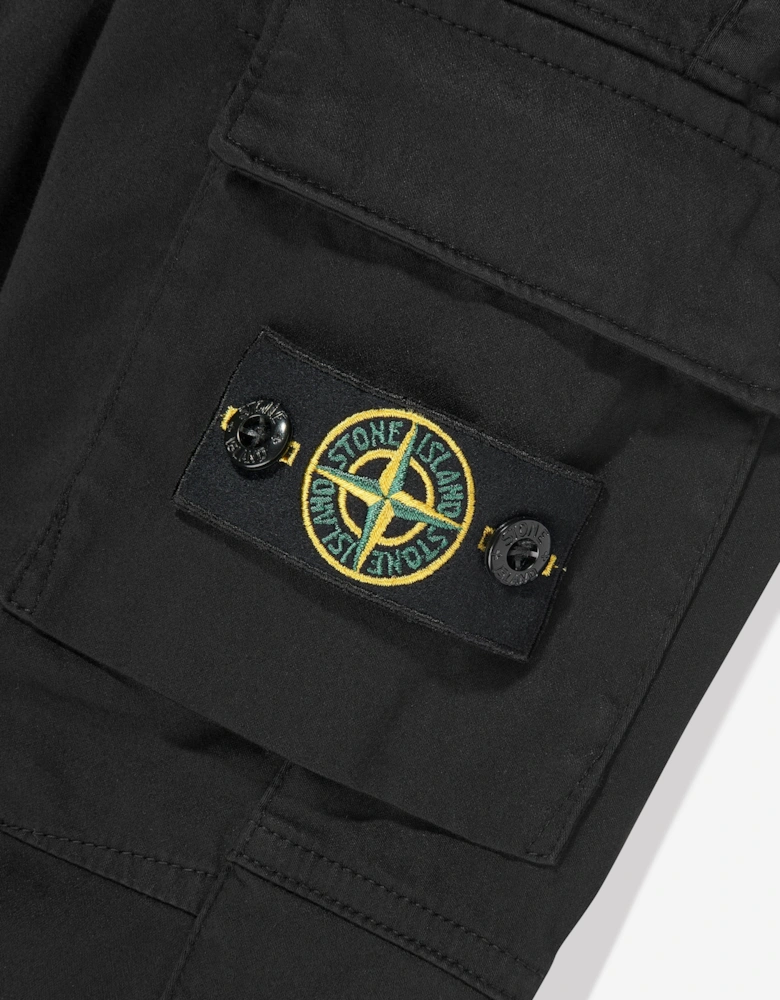 Boys Regular Tapered Cargo Trousers in Black