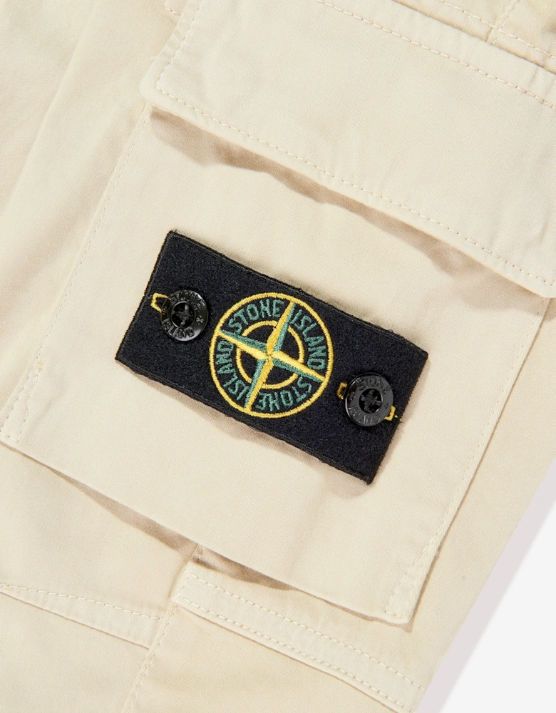 Boys Regular Tapered Cargo Trousers in Beige