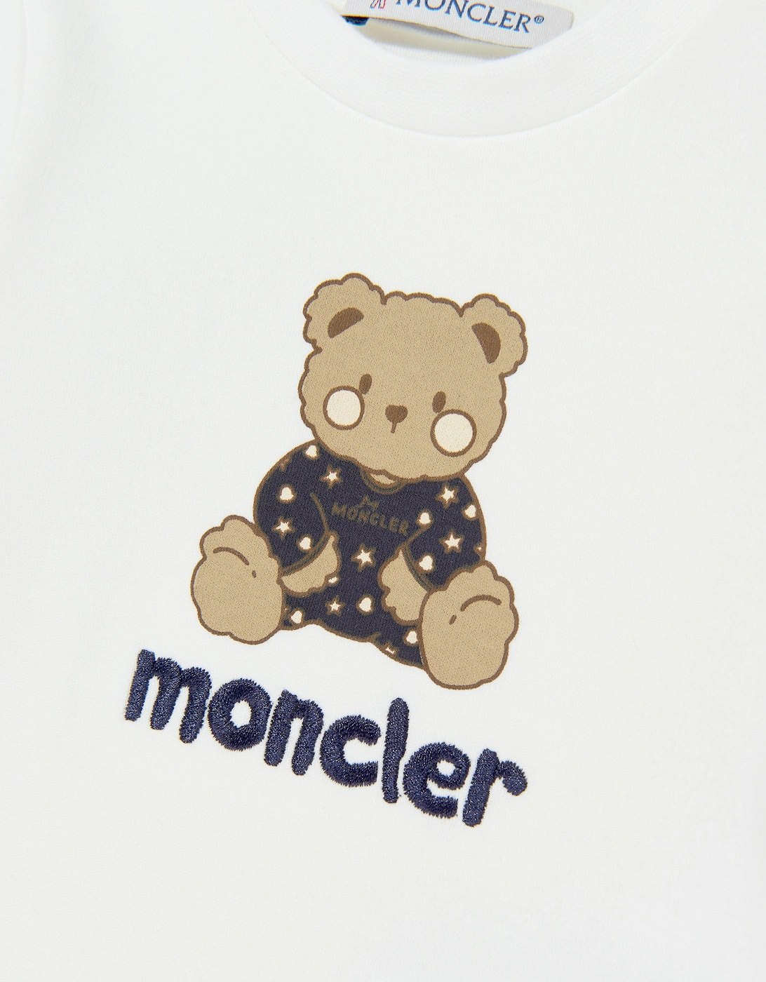 Enfant Baby Teddy Bear Bodysuit Set in White