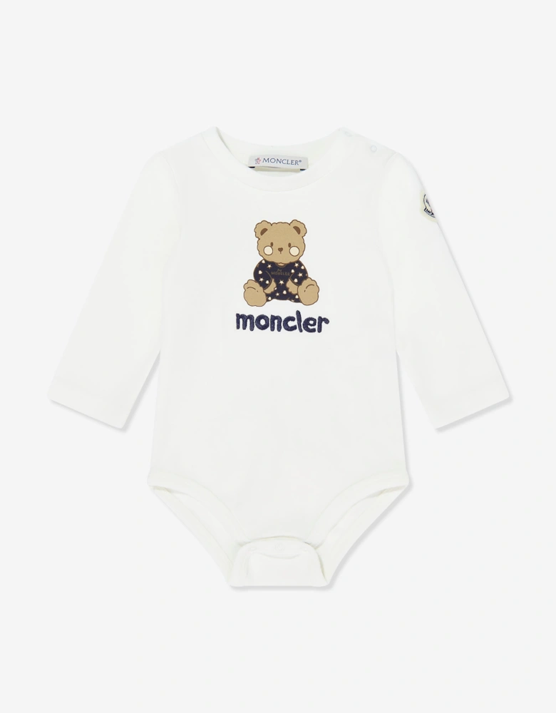 Enfant Baby Teddy Bear Bodysuit Set in White