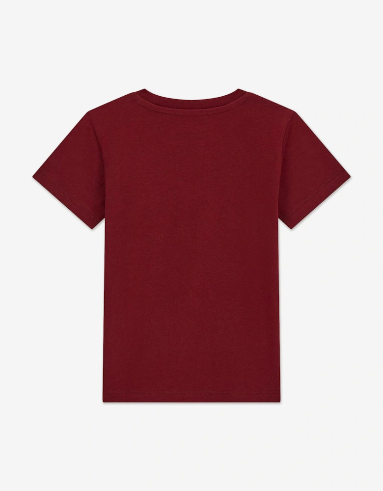 Boys Bear Logo T-Shirt in Red