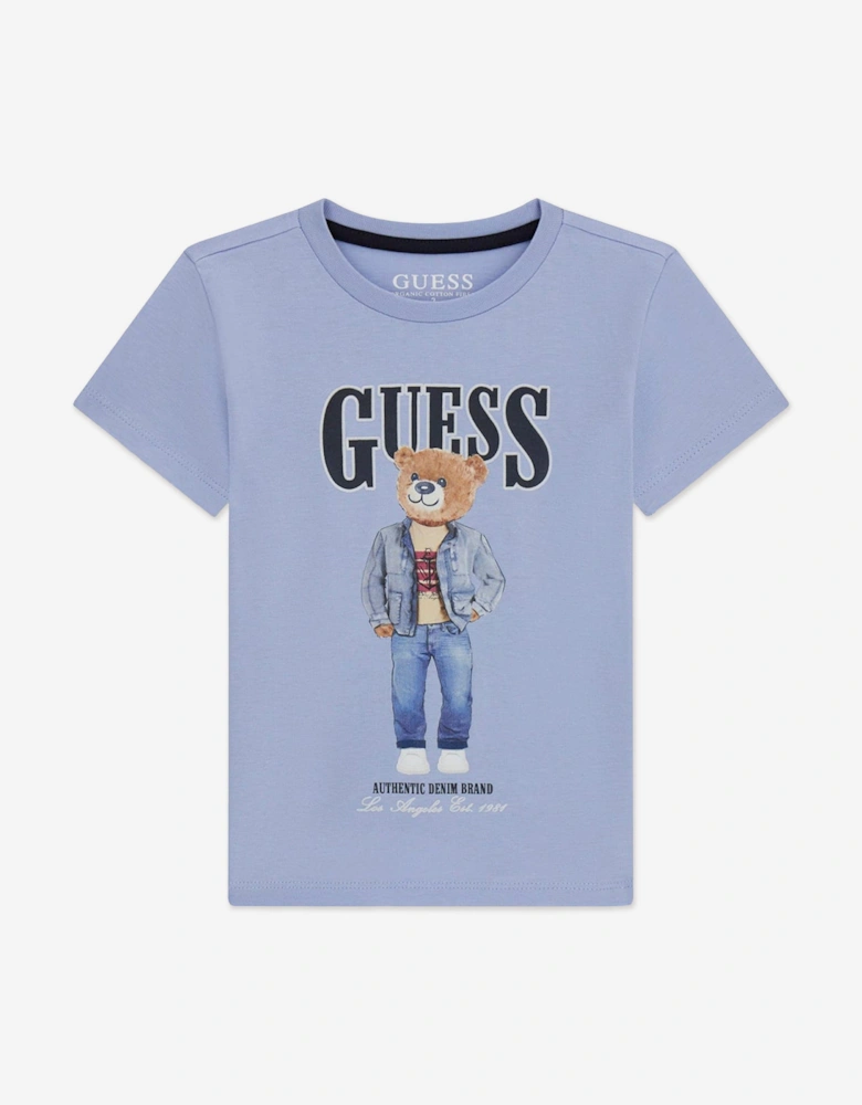 Boys Bear Logo T-Shirt in Blue