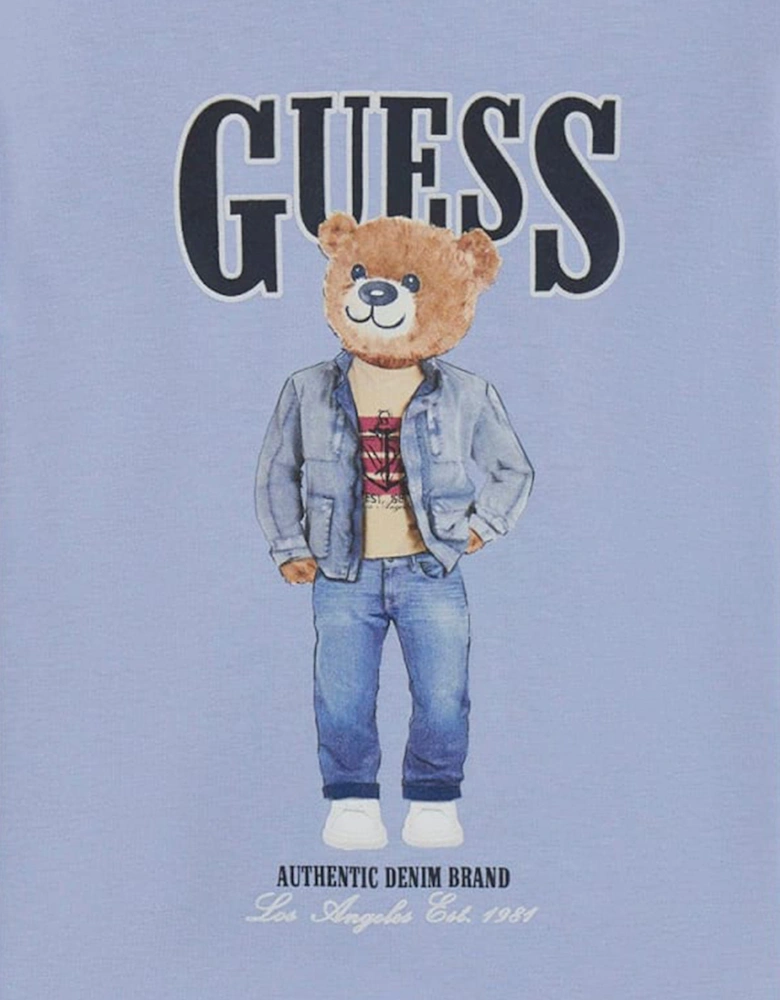 Boys Bear Logo T-Shirt in Blue