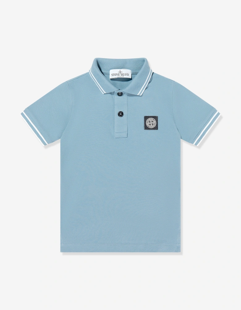 Boys Compass Patch Polo Shirt in Blue