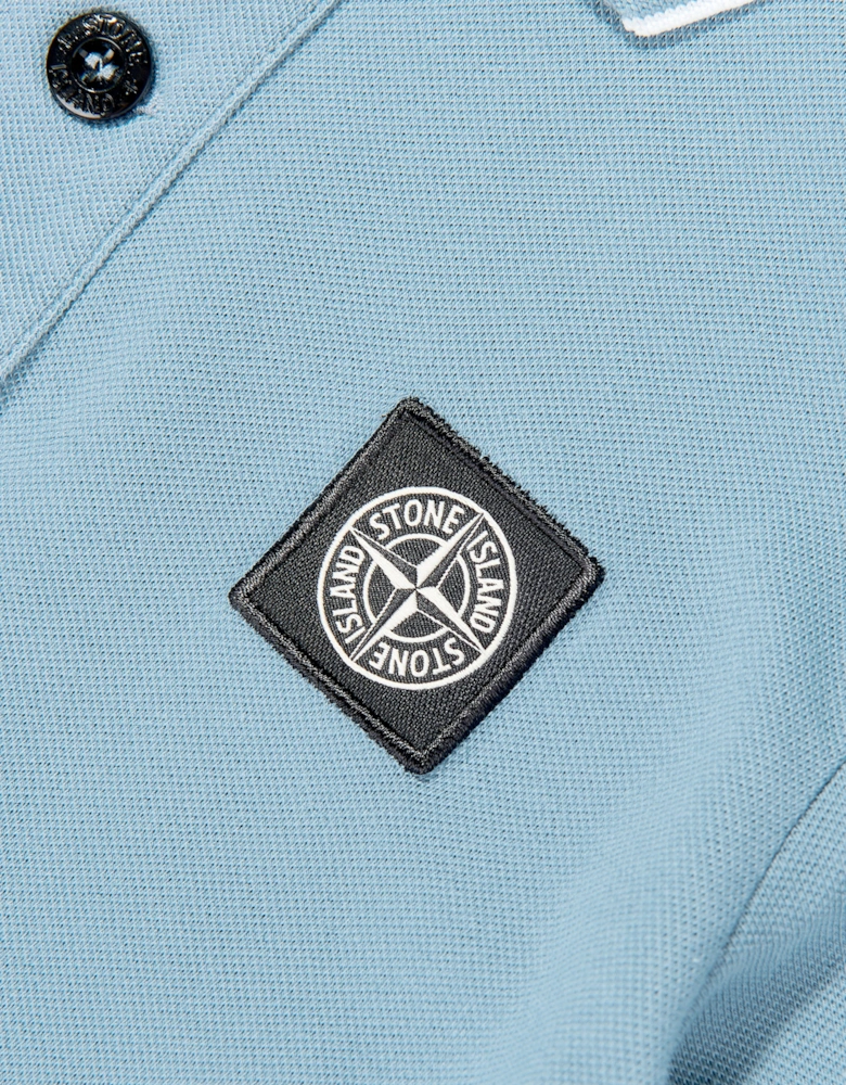 Boys Compass Patch Polo Shirt in Blue