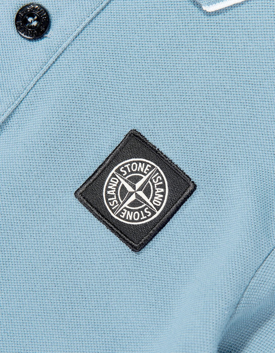 Boys Compass Patch Polo Shirt in Blue