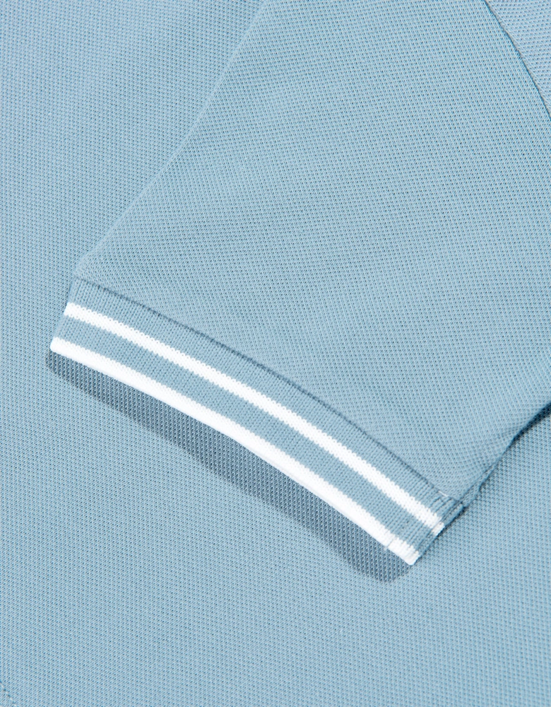 Boys Compass Patch Polo Shirt in Blue