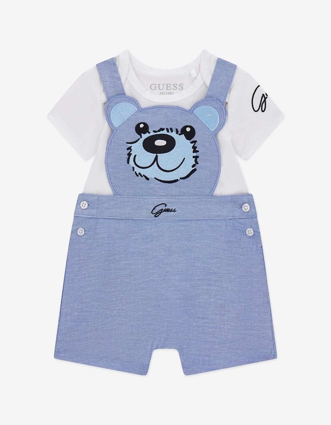 Baby Boys Bodysuit and Bear Romper Set in White, 6 of 5