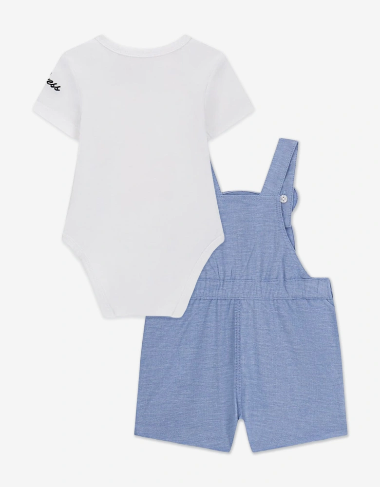 Baby Boys Bodysuit and Bear Romper Set in White