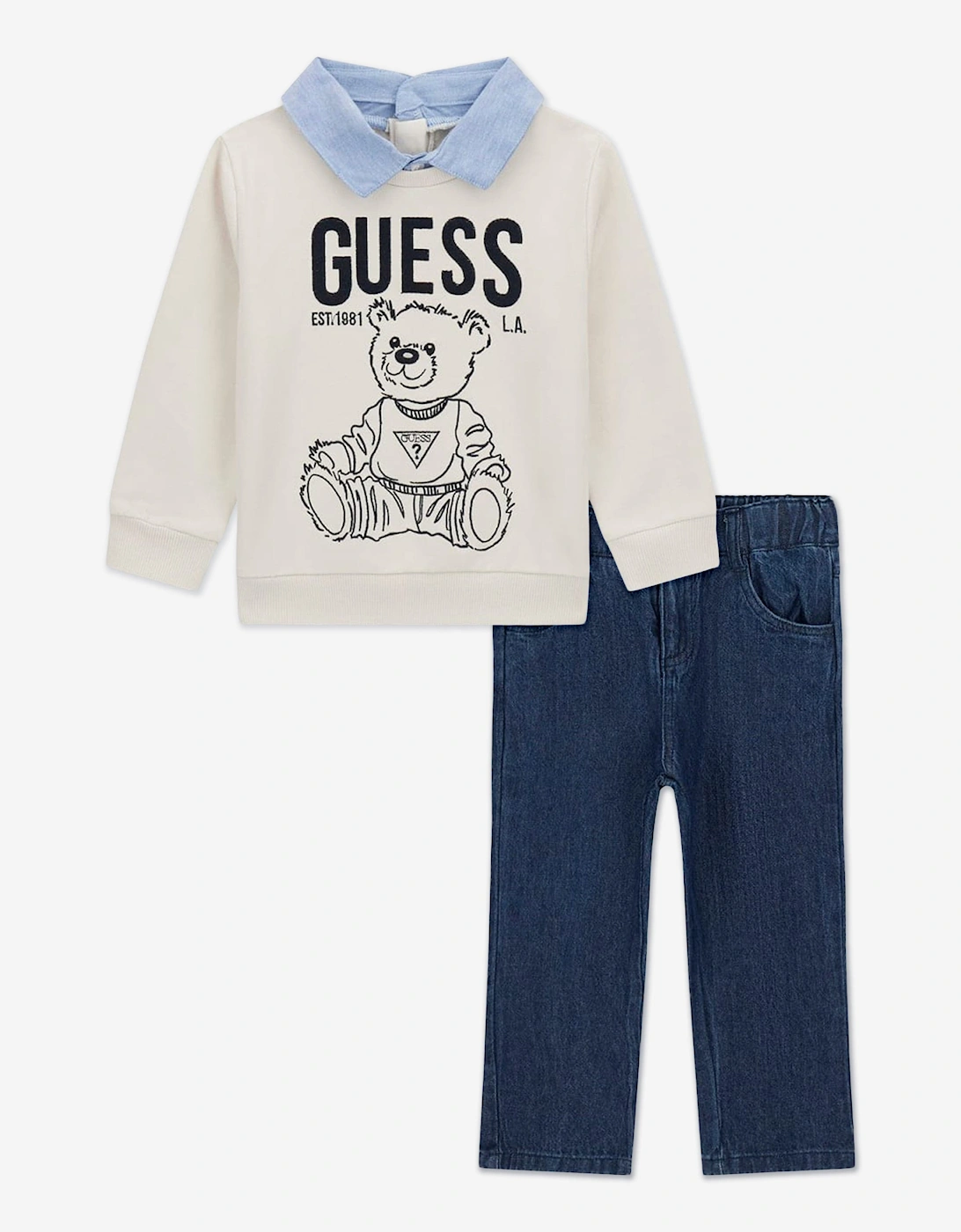 Boys Sweater and Denim Pants Set in Grey, 5 of 4