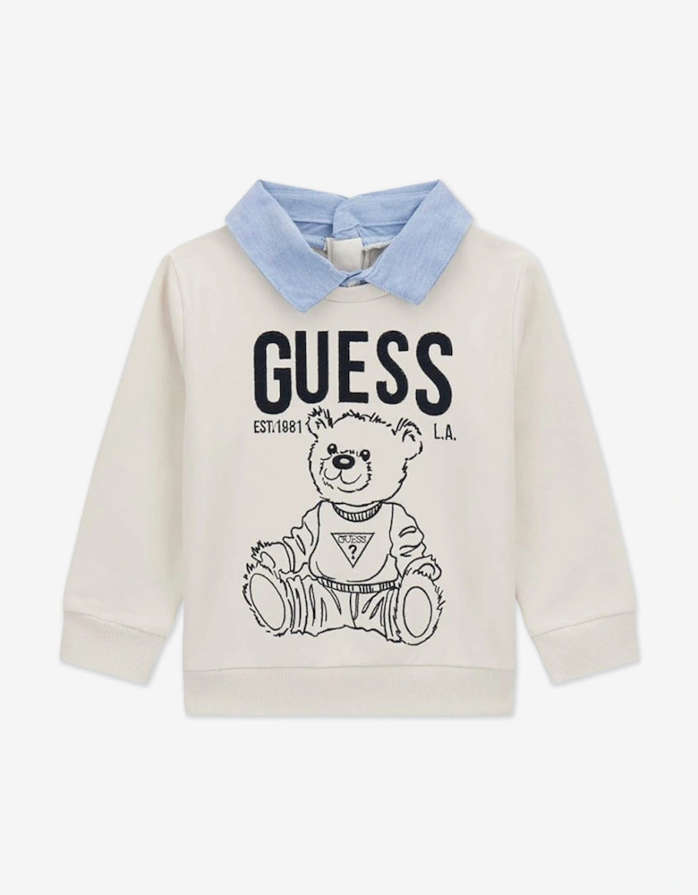 Boys Sweater and Denim Pants Set in Grey