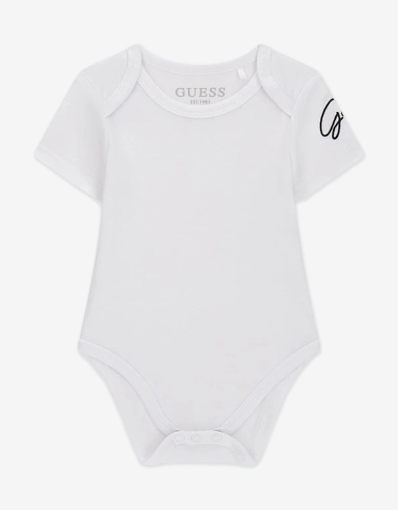 Baby Boys Bodysuit and Bear Romper Set in White