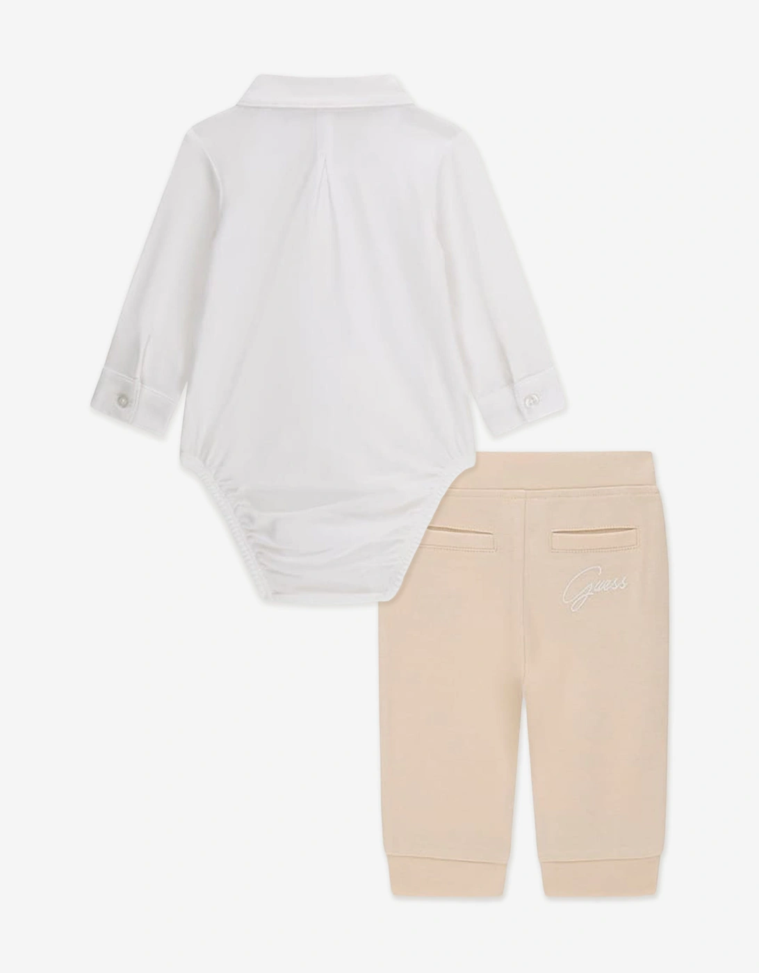 Baby Boys Bodysuit and Pants Set in White