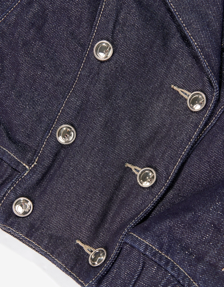 Girls Lurex Denim Jacket in Navy