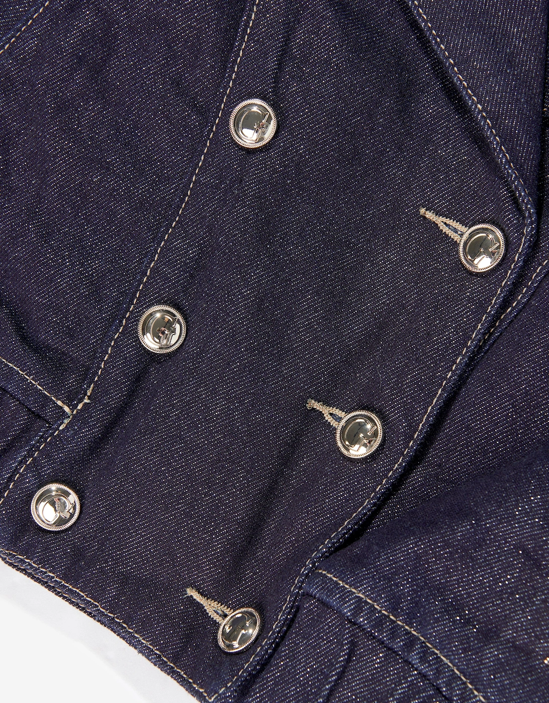 Girls Lurex Denim Jacket in Navy