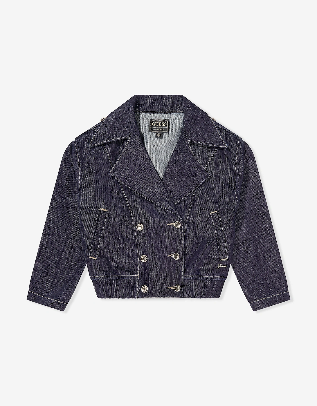Girls Lurex Denim Jacket in Navy, 5 of 4