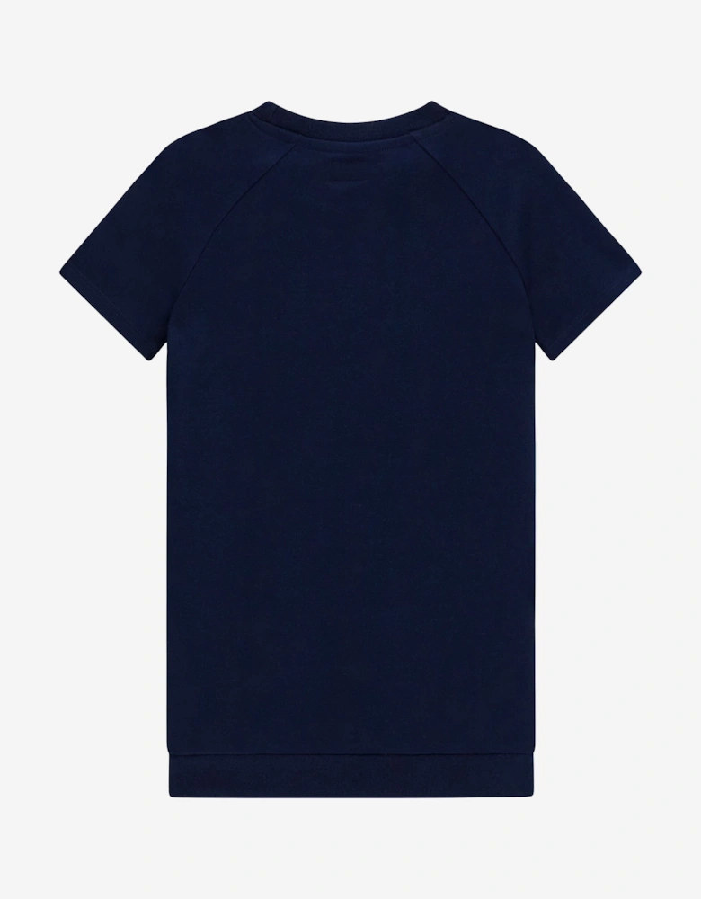 Girls Punto Milano Bear Dress in Navy