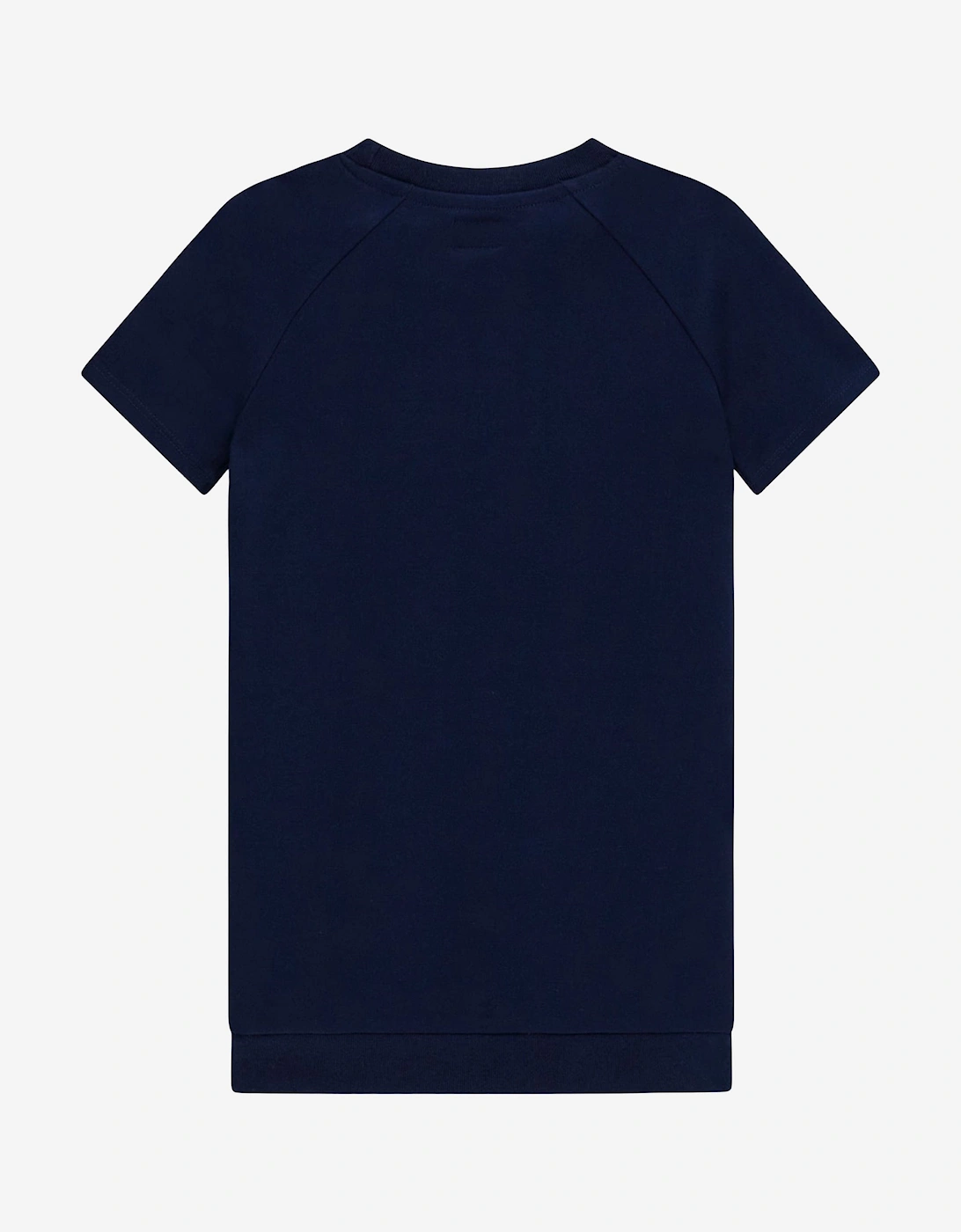 Girls Punto Milano Bear Dress in Navy