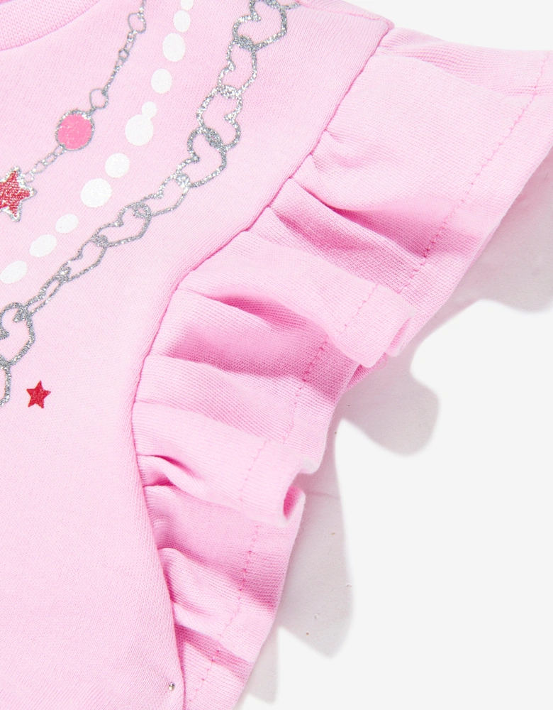 Girls Cotton Necklace Dress in Pink