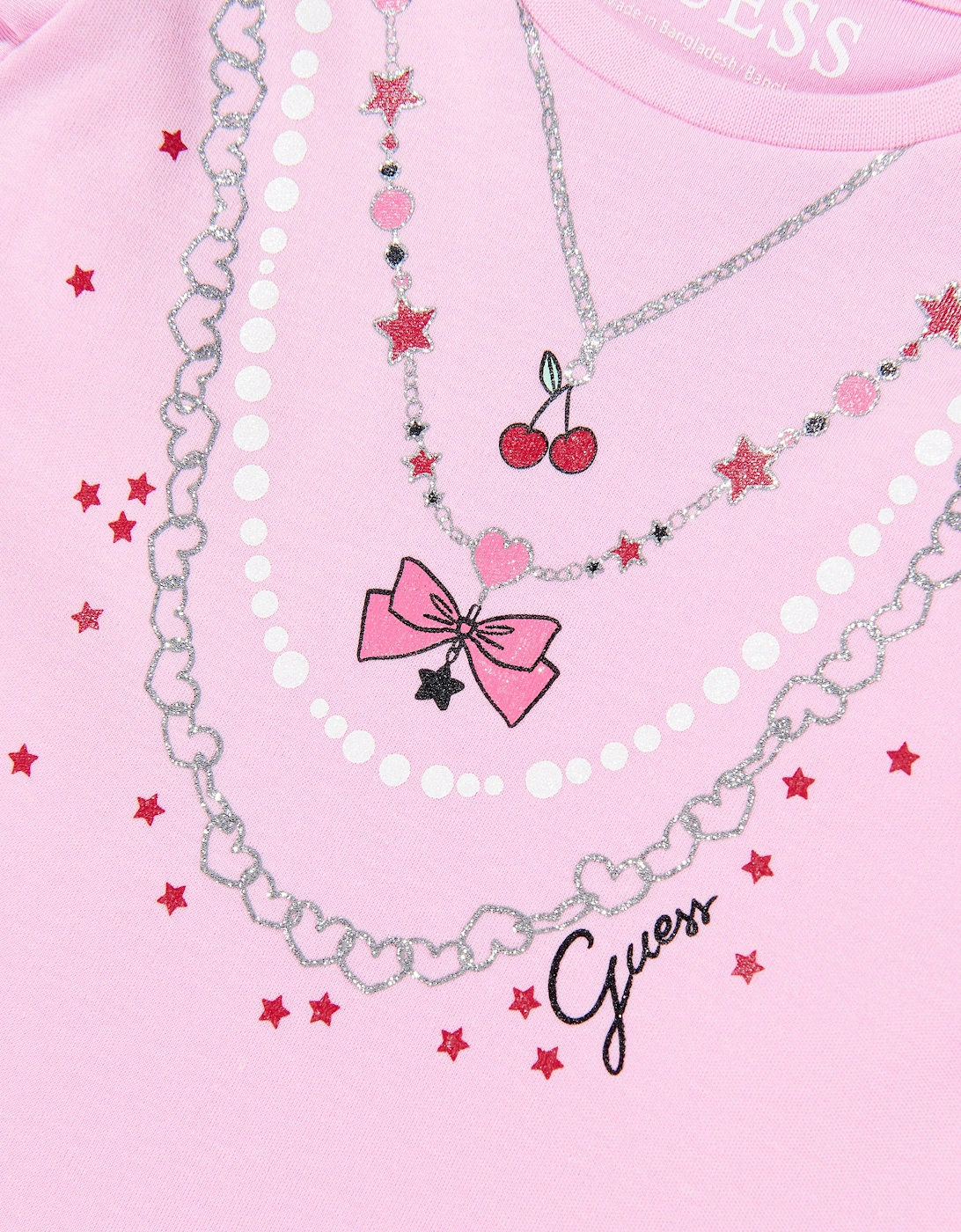 Girls Cotton Necklace Dress in Pink