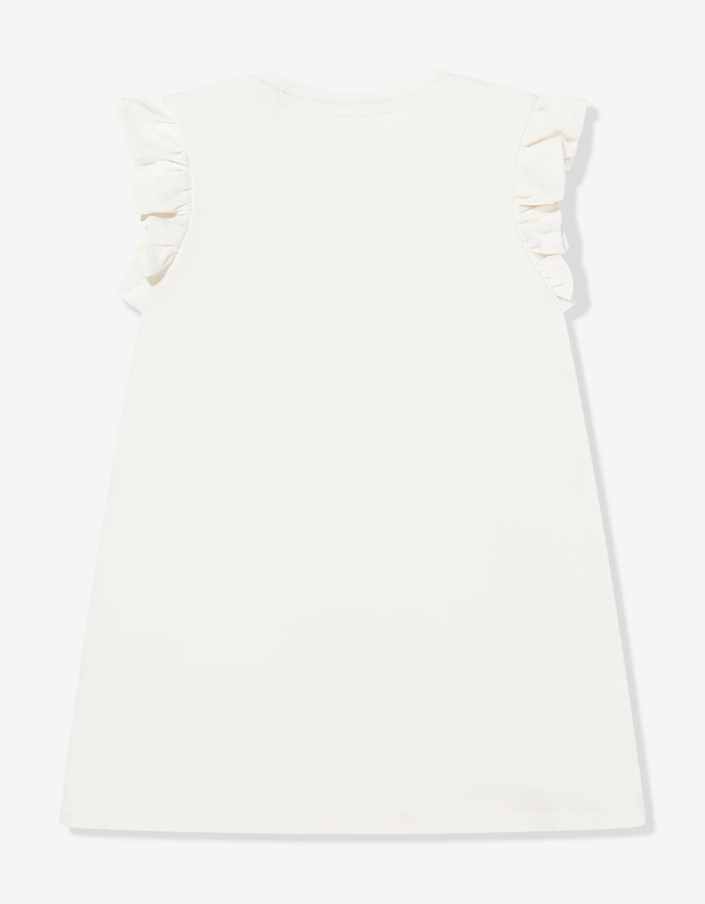 Girls Cotton Necklace Dress in Ivory