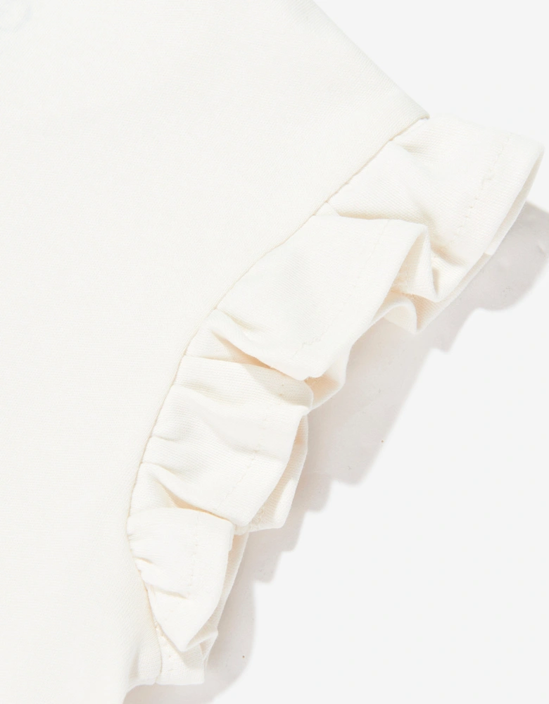 Girls Cotton Necklace Dress in Ivory