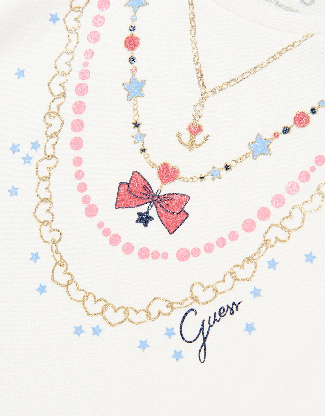 Girls Cotton Necklace Dress in Ivory