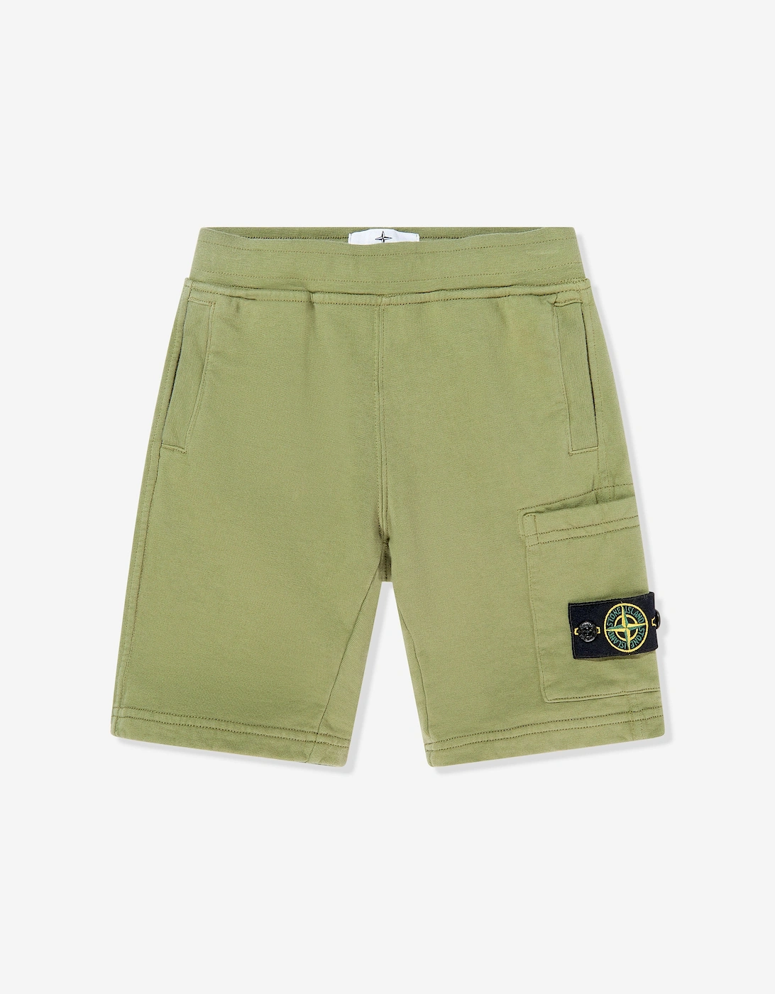 Stone Island Boys Green 'S Logo Pocket Shorts In - Size: 10 Years Kids